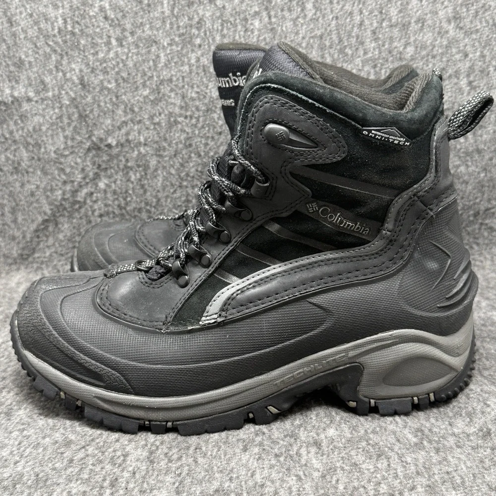 Columbia Bugaboot Omni Tech Winter Boots Mens 8.5 Black Waterproof 200g